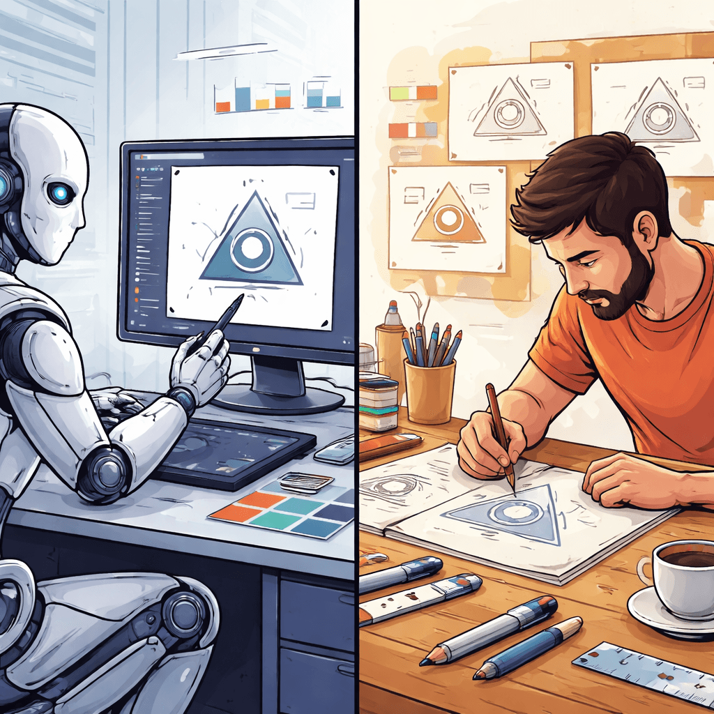 Logo IA vs graphiste : comparatif honnête